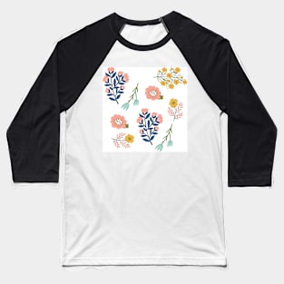 Country Wildflower Pattern Baseball T-Shirt